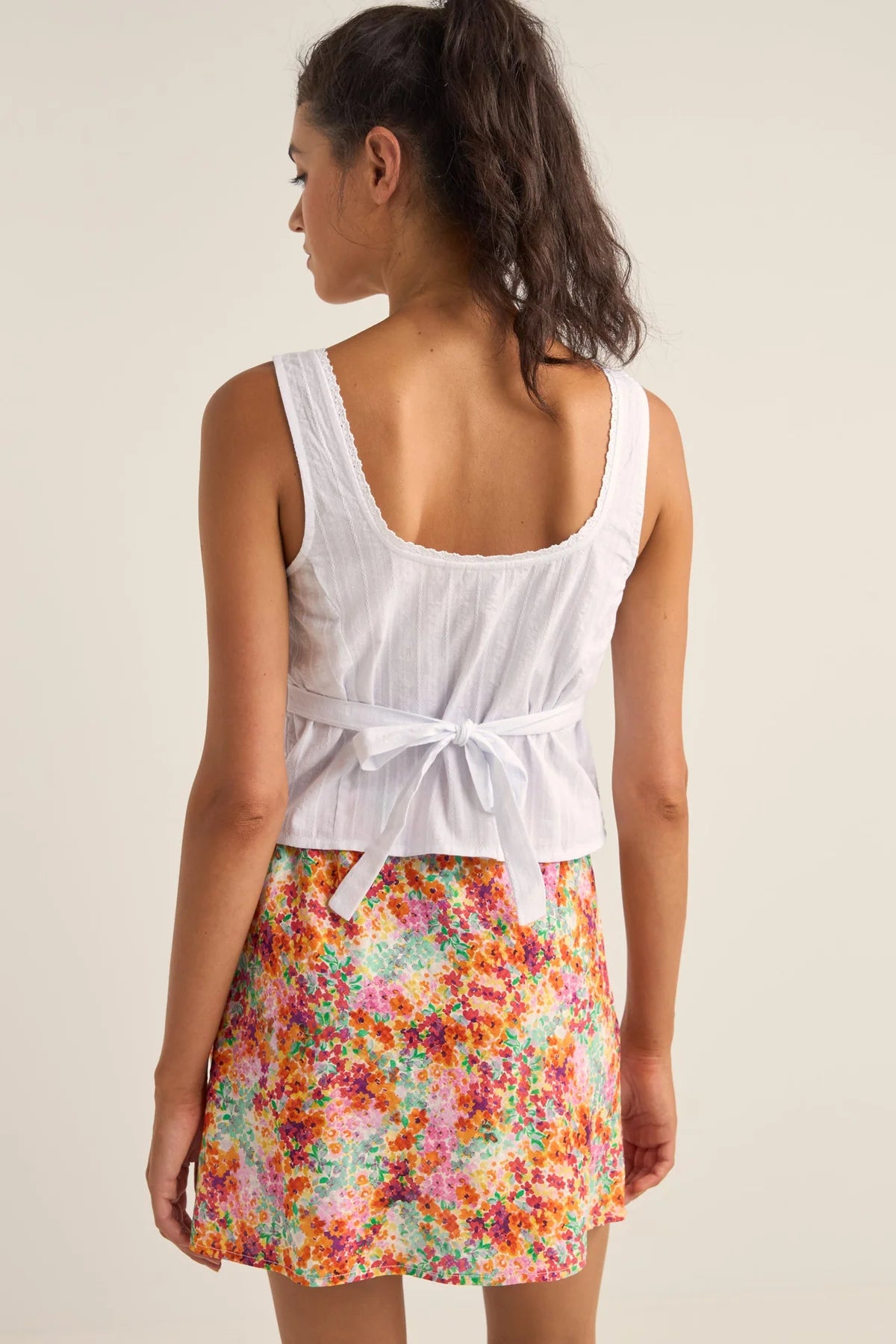 Brighton Button Front Top in White