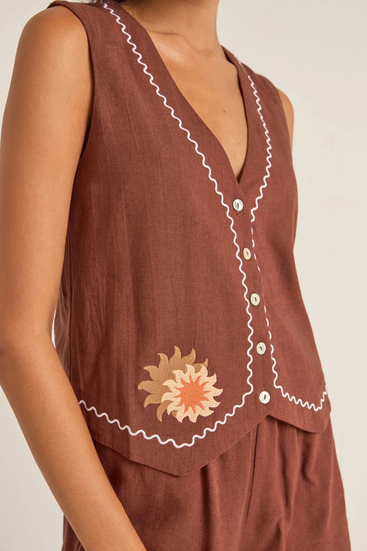 Solis Embroidered Vest