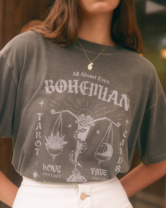 Bohemian Oversized Tee in Charcoal