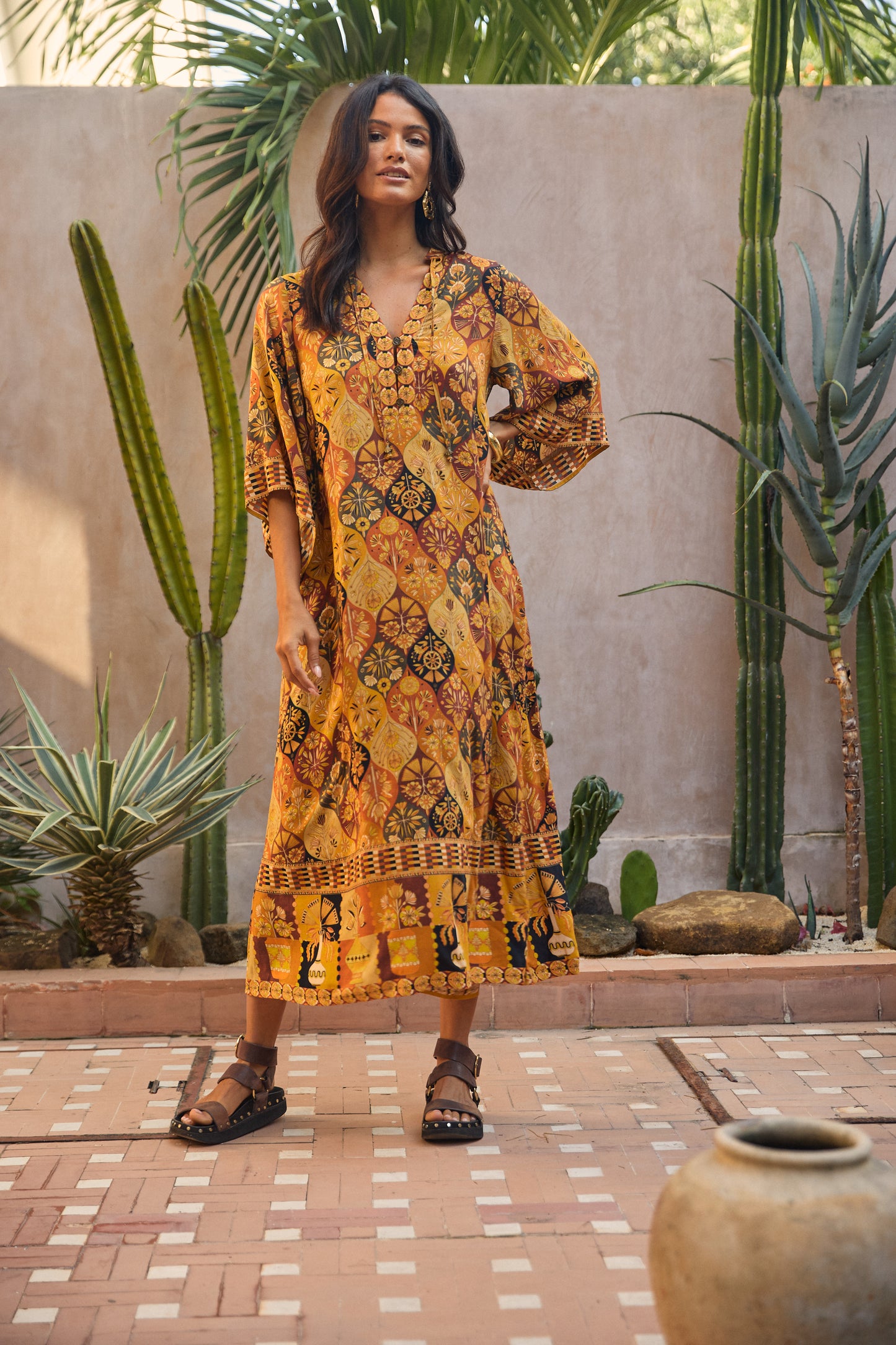 Montana Midi Dress in Desert Night