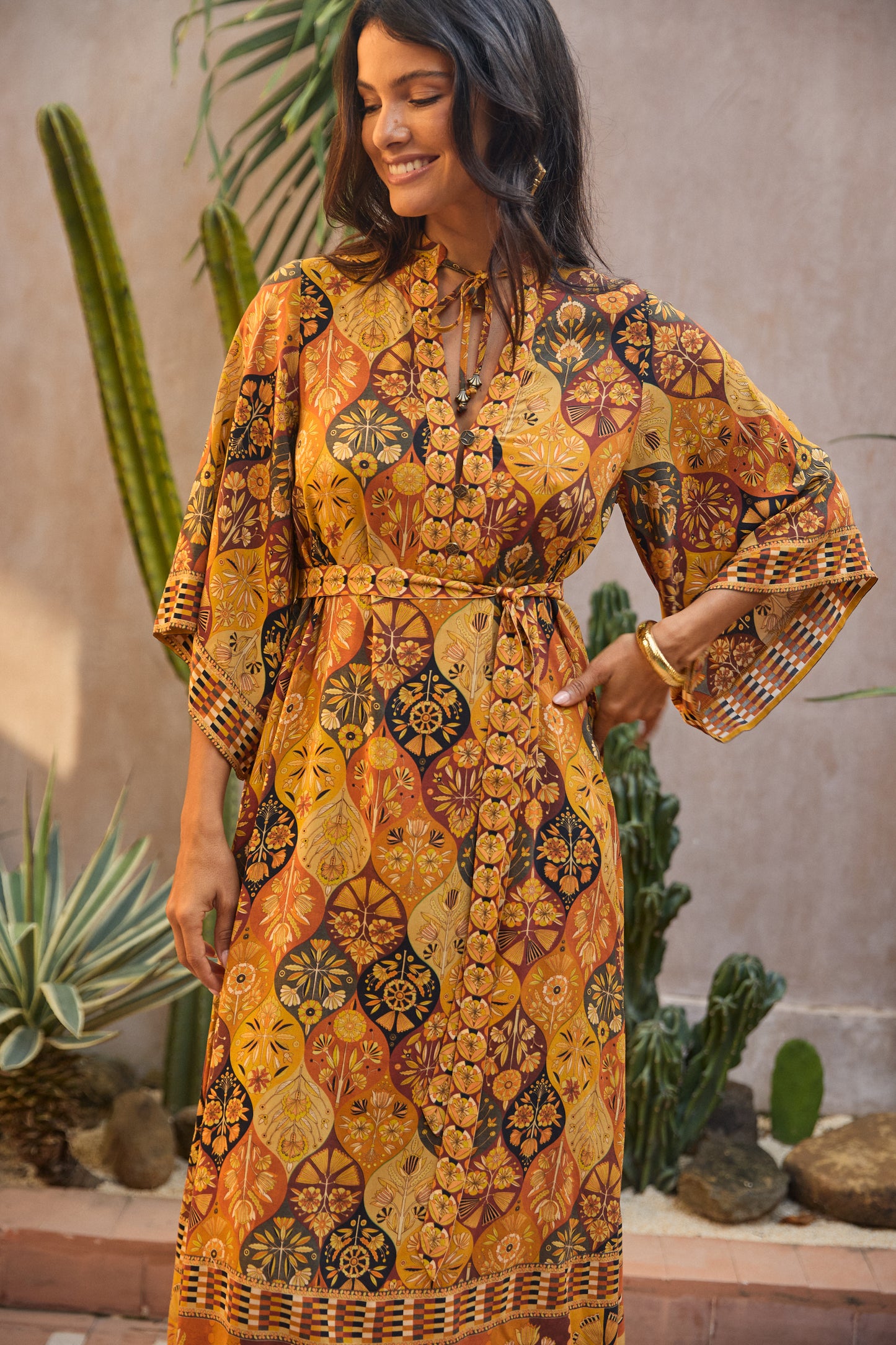 Montana Midi Dress in Desert Night