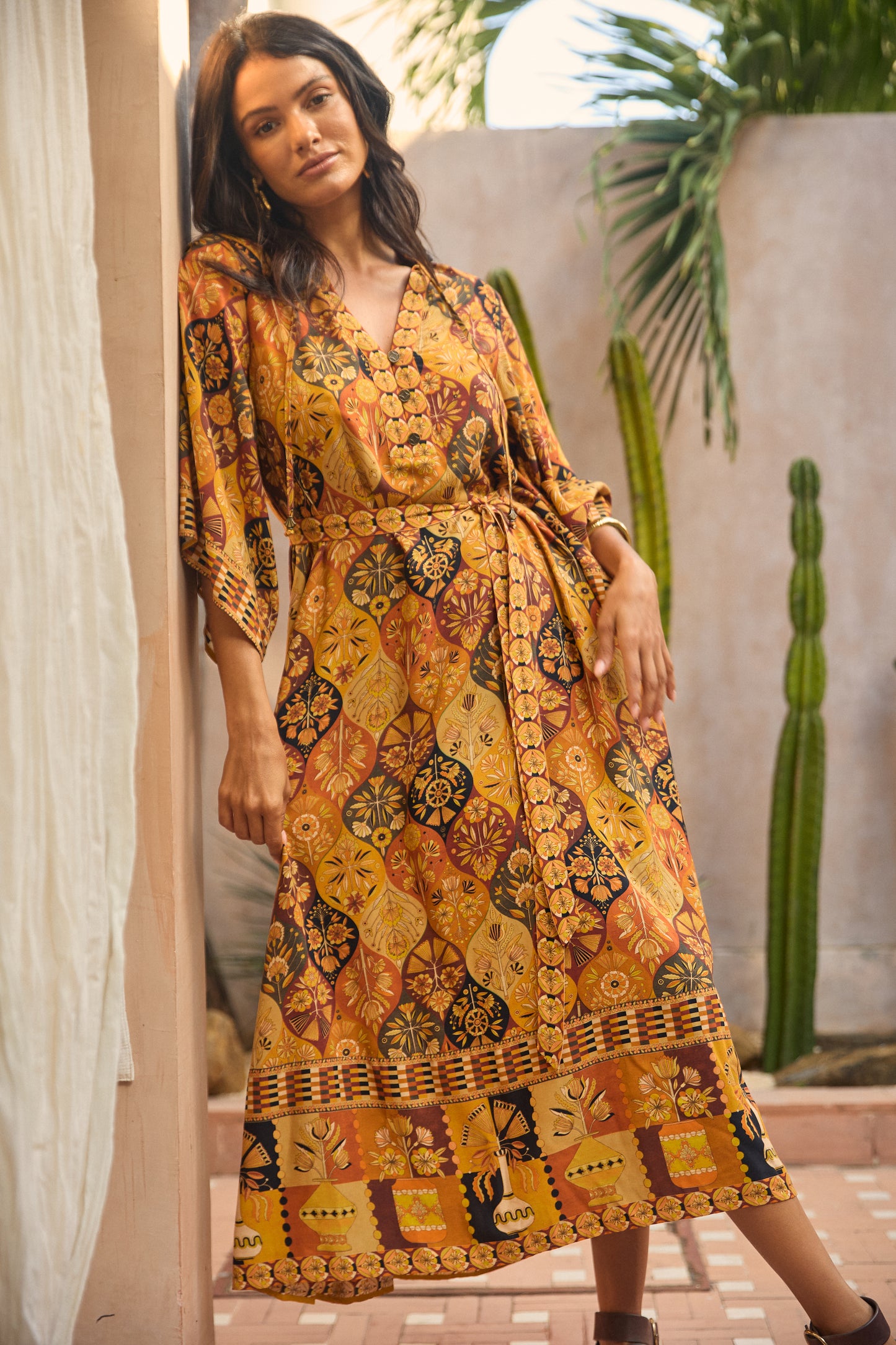 Montana Midi Dress in Desert Night