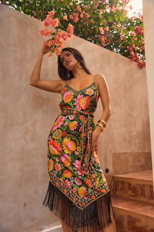 Holly Midi Dress in Fiesta