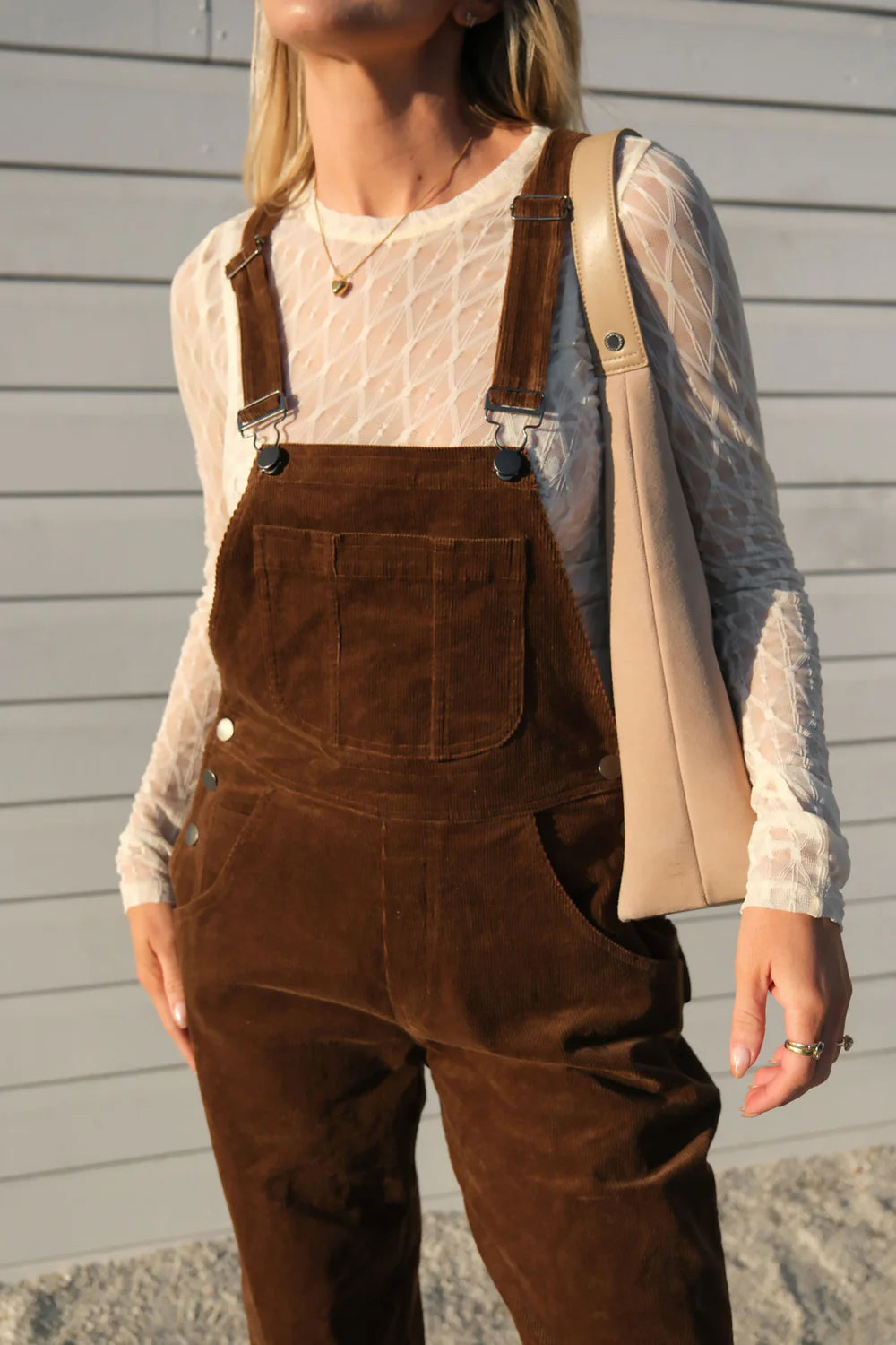 Cord Overalls in Chocolate