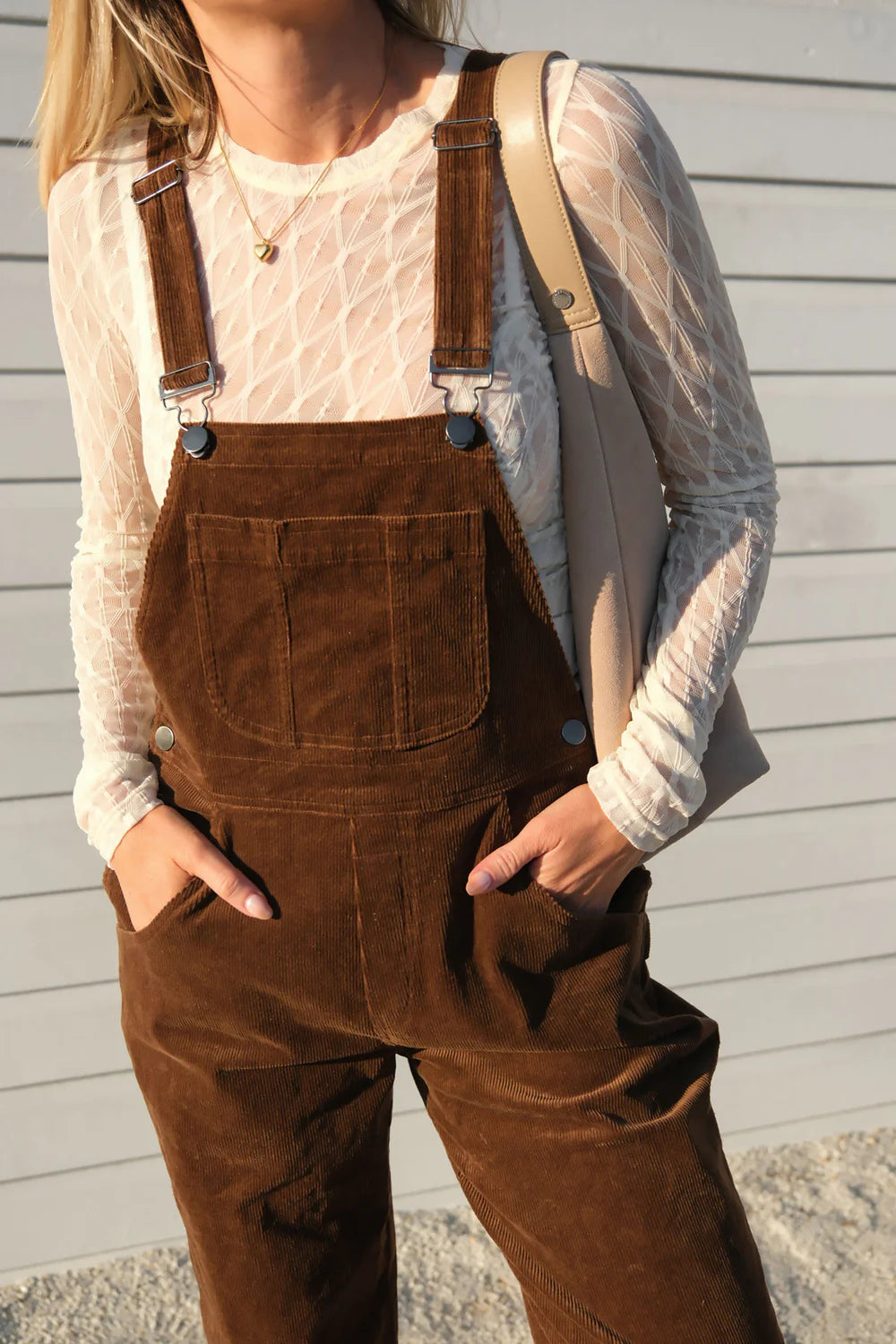 Cord Overalls in Chocolate