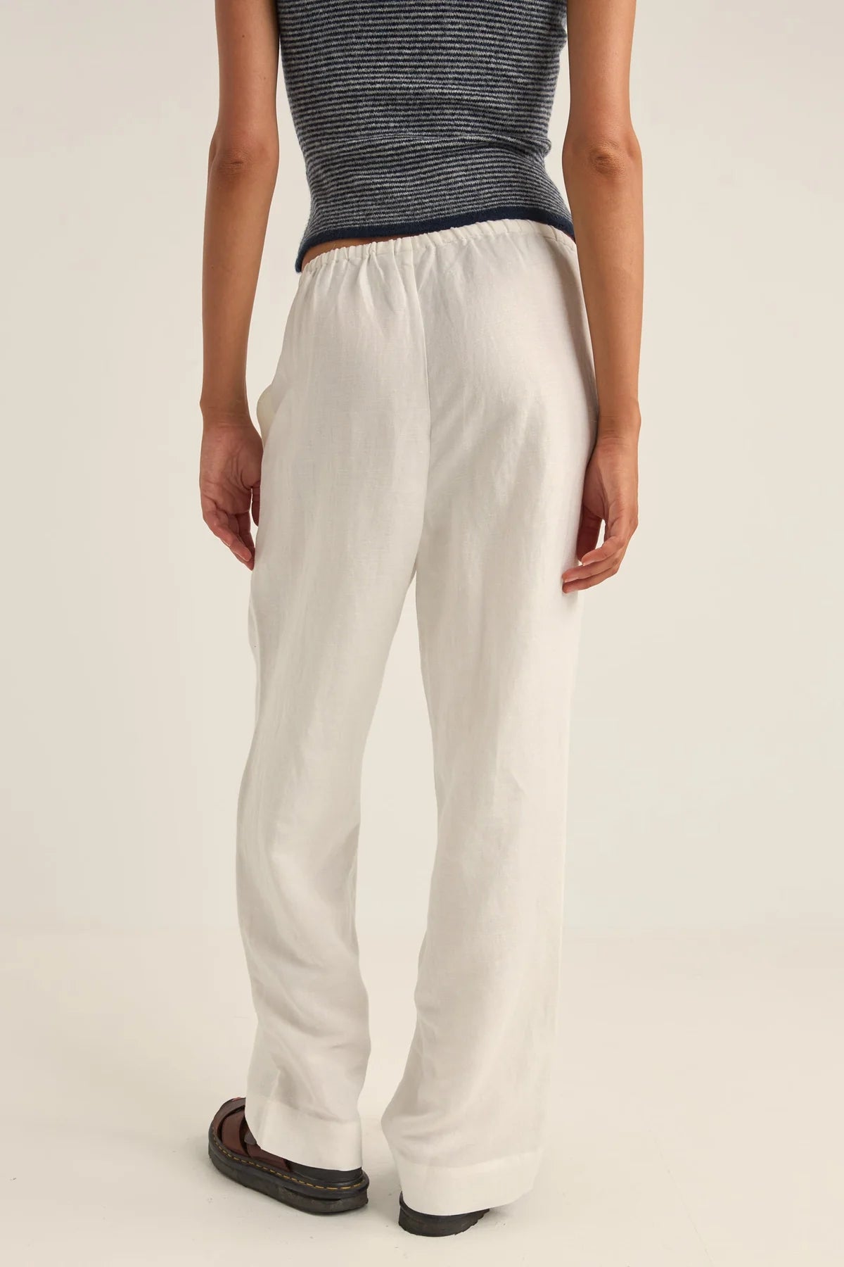 Frankie Elastic Pant in White