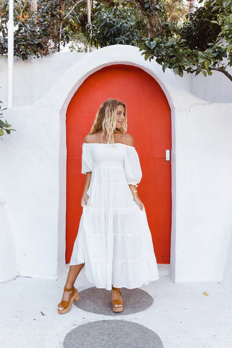 Flora Maxi Dress in White