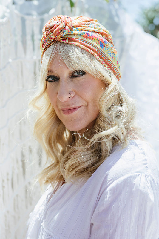 Gone Bazaar Turban in Poppy Meadow