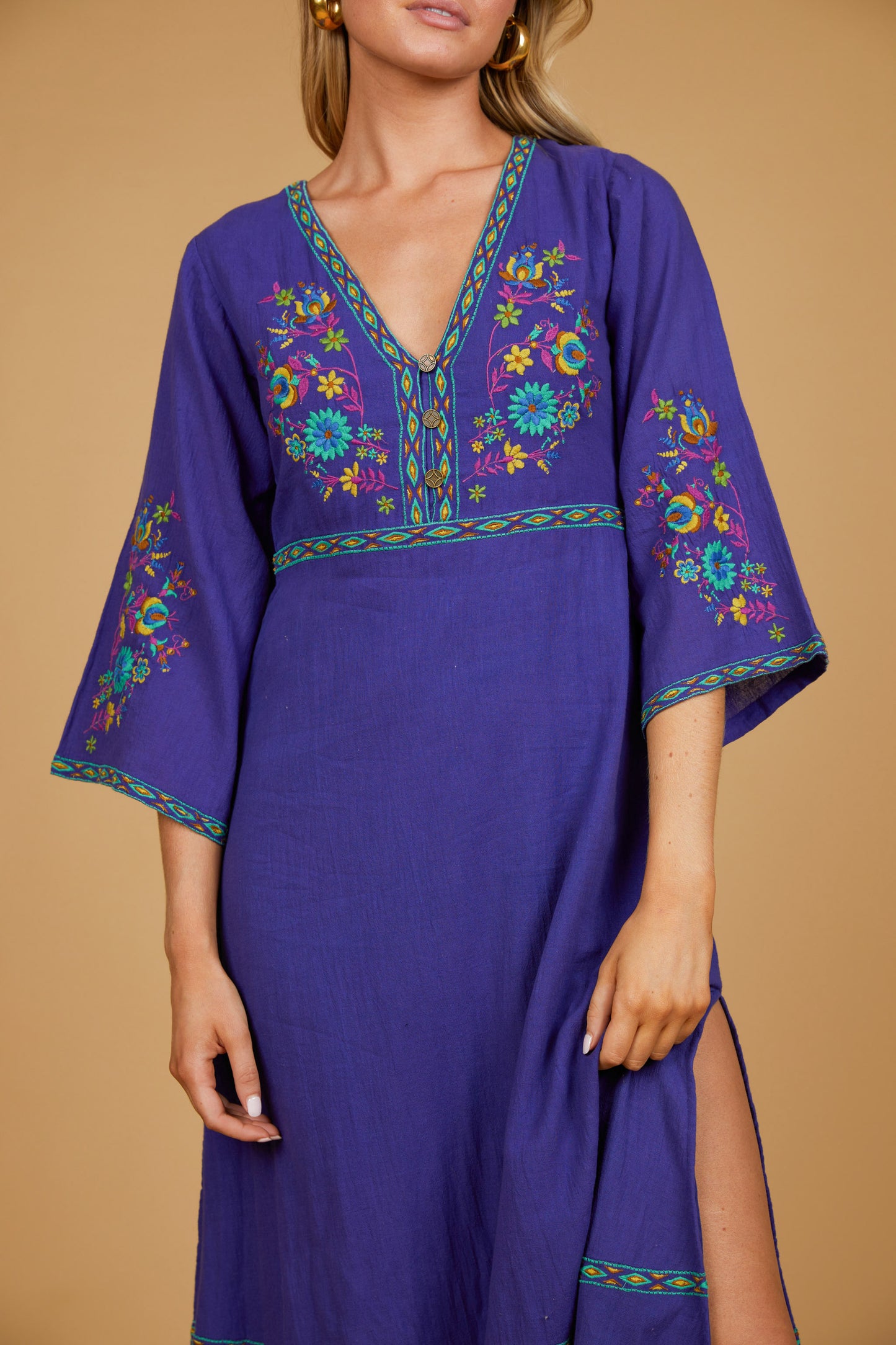 Empire Embroidered Dress in Majesty