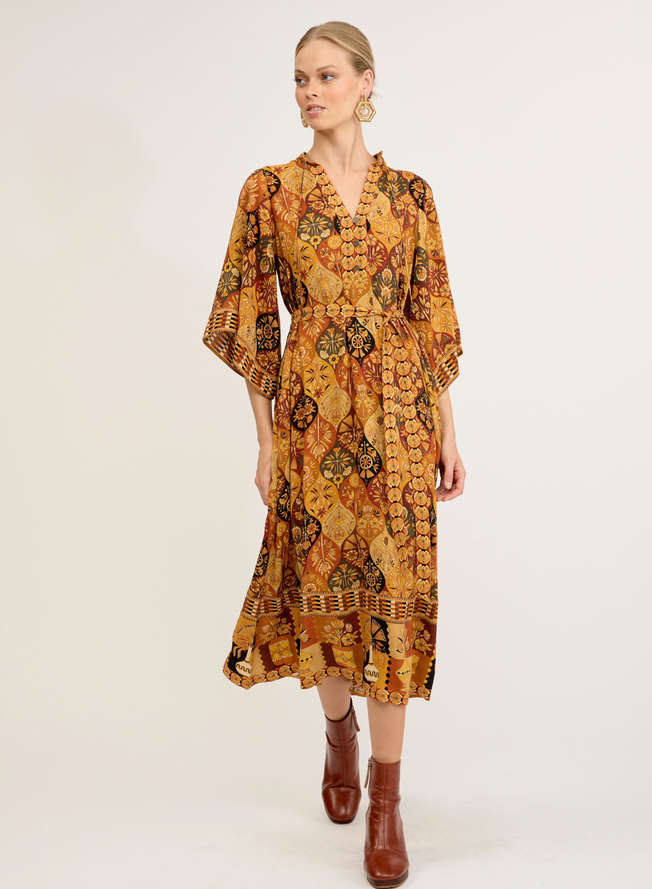 Montana Midi Dress in Desert Night