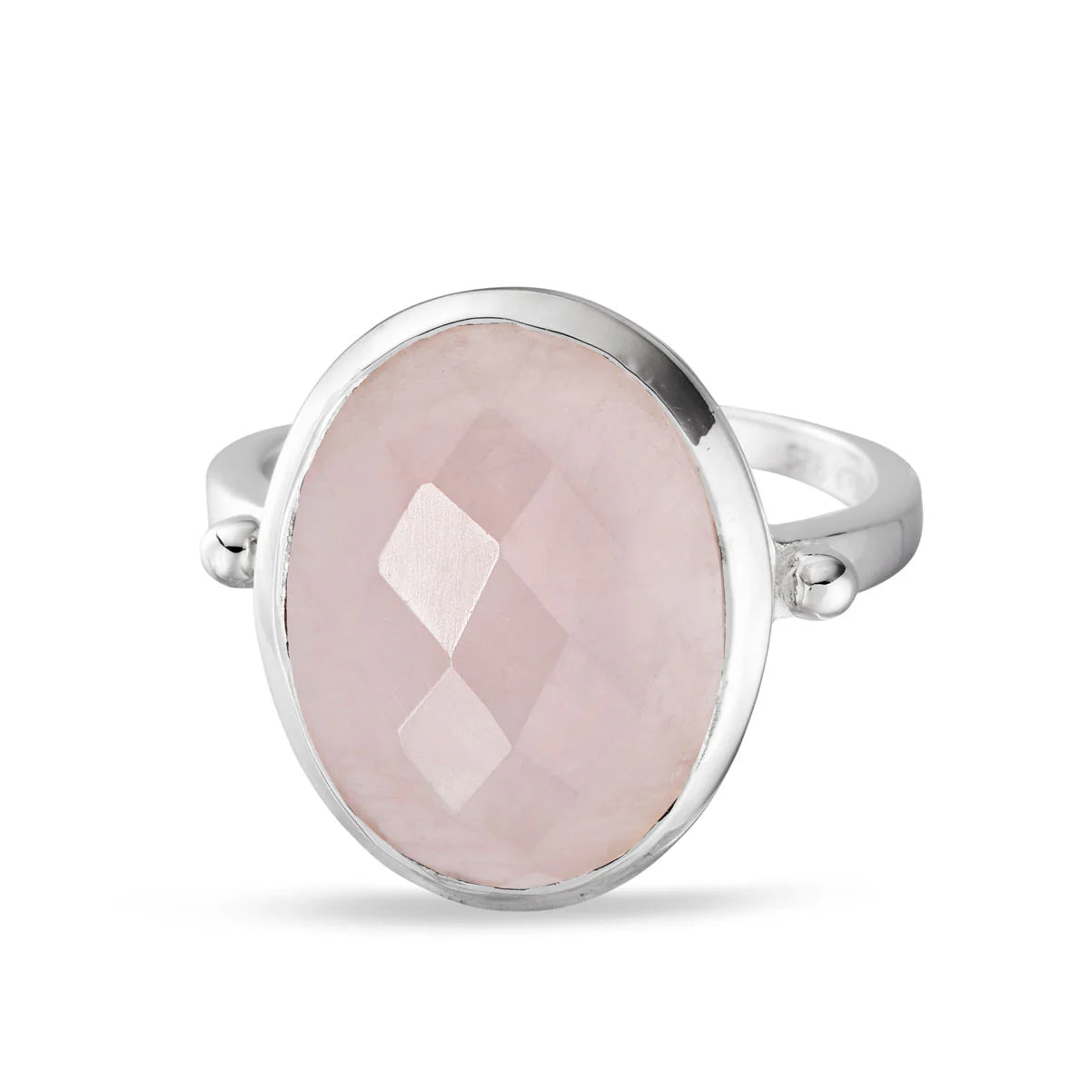 Sterling Silver Lunar Deity Rose Quartz Ring size 7 (N1/2)