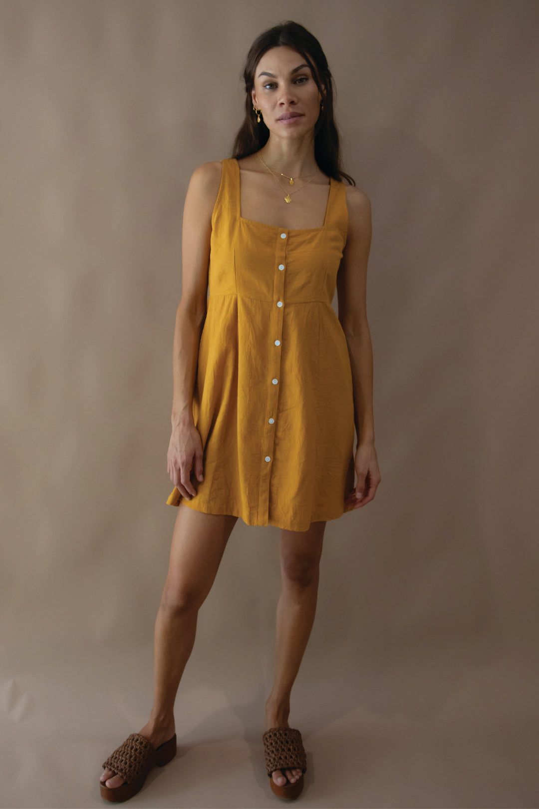 Remi Mini Dress in Honey