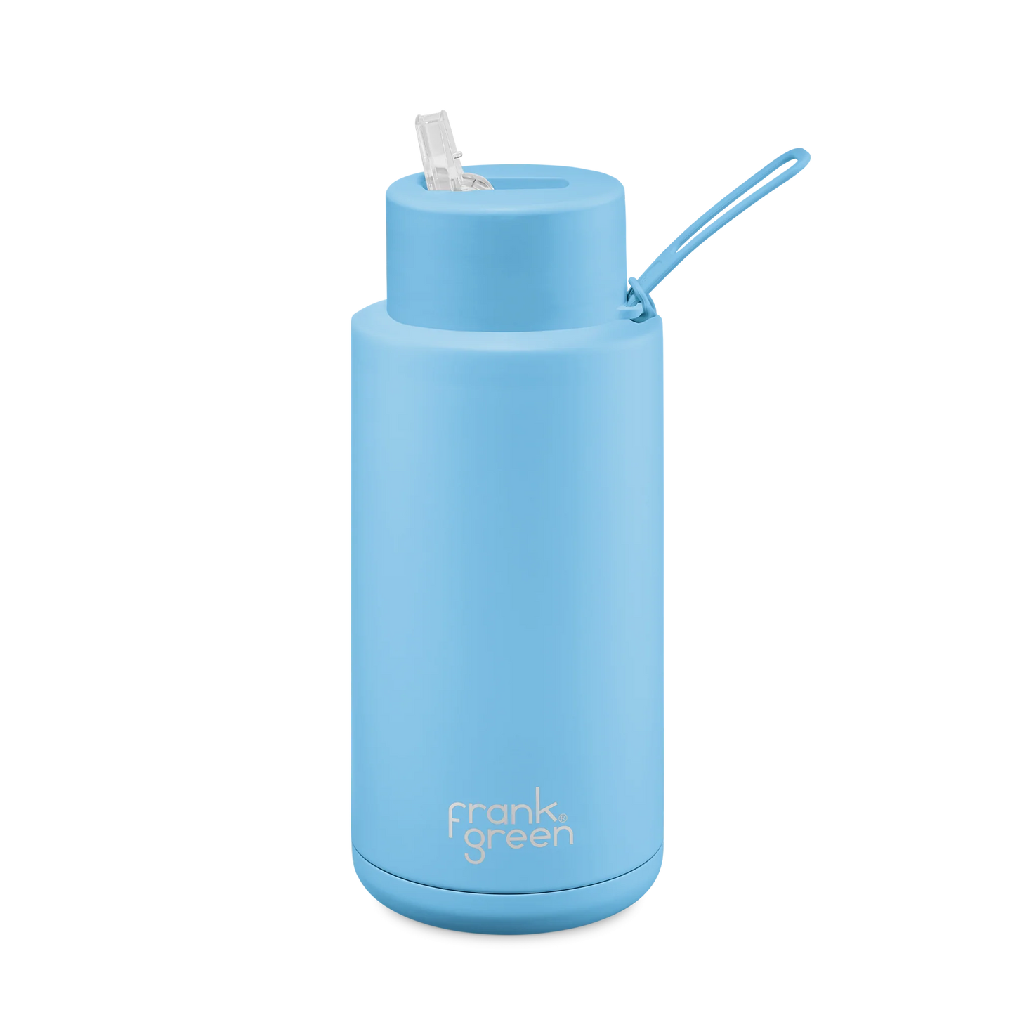 Stainless Steel Ceramic Reusable Bottle 34oz 1L Sky Blue