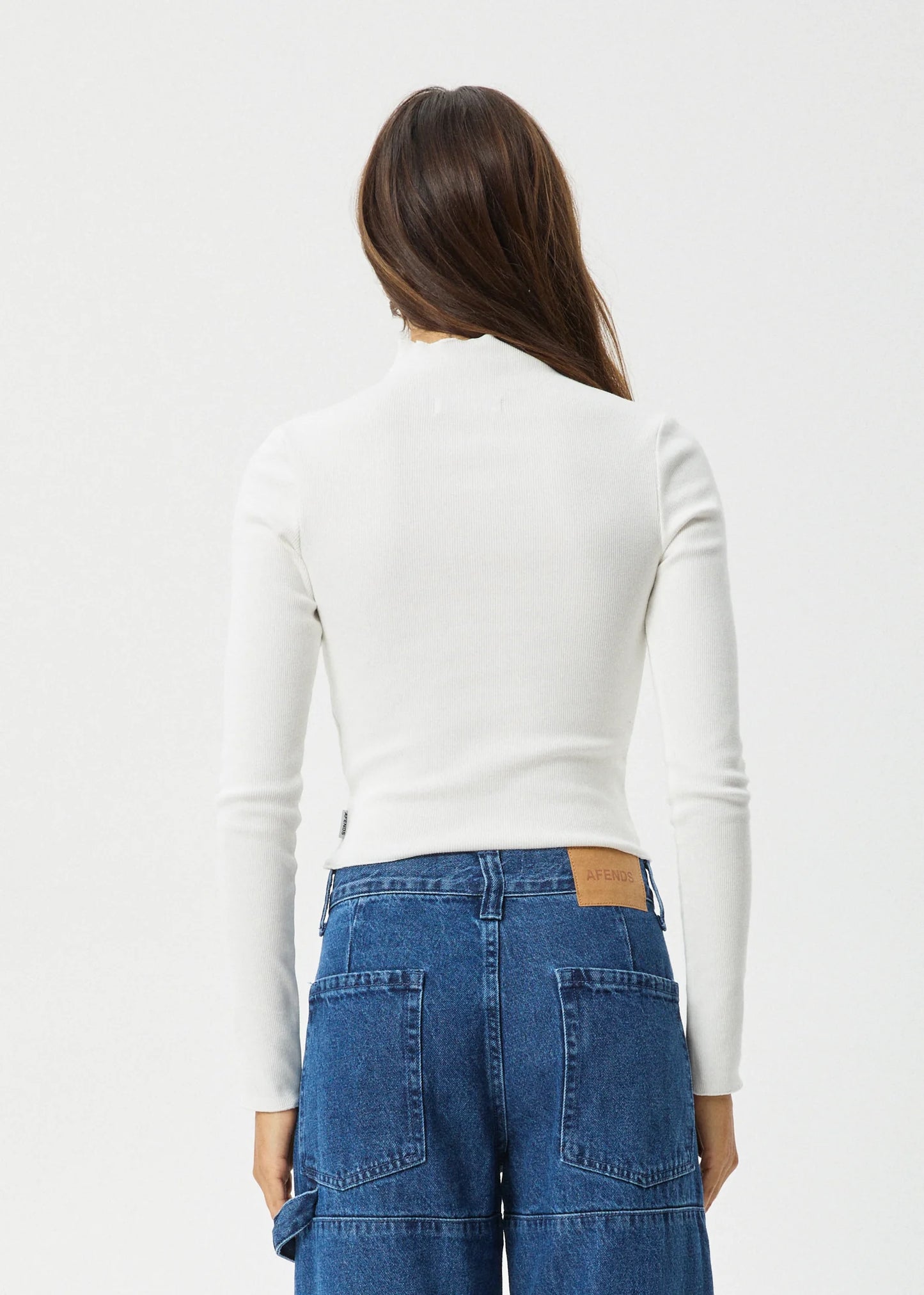 Iconic Organic Long Sleeve Rib Top in White