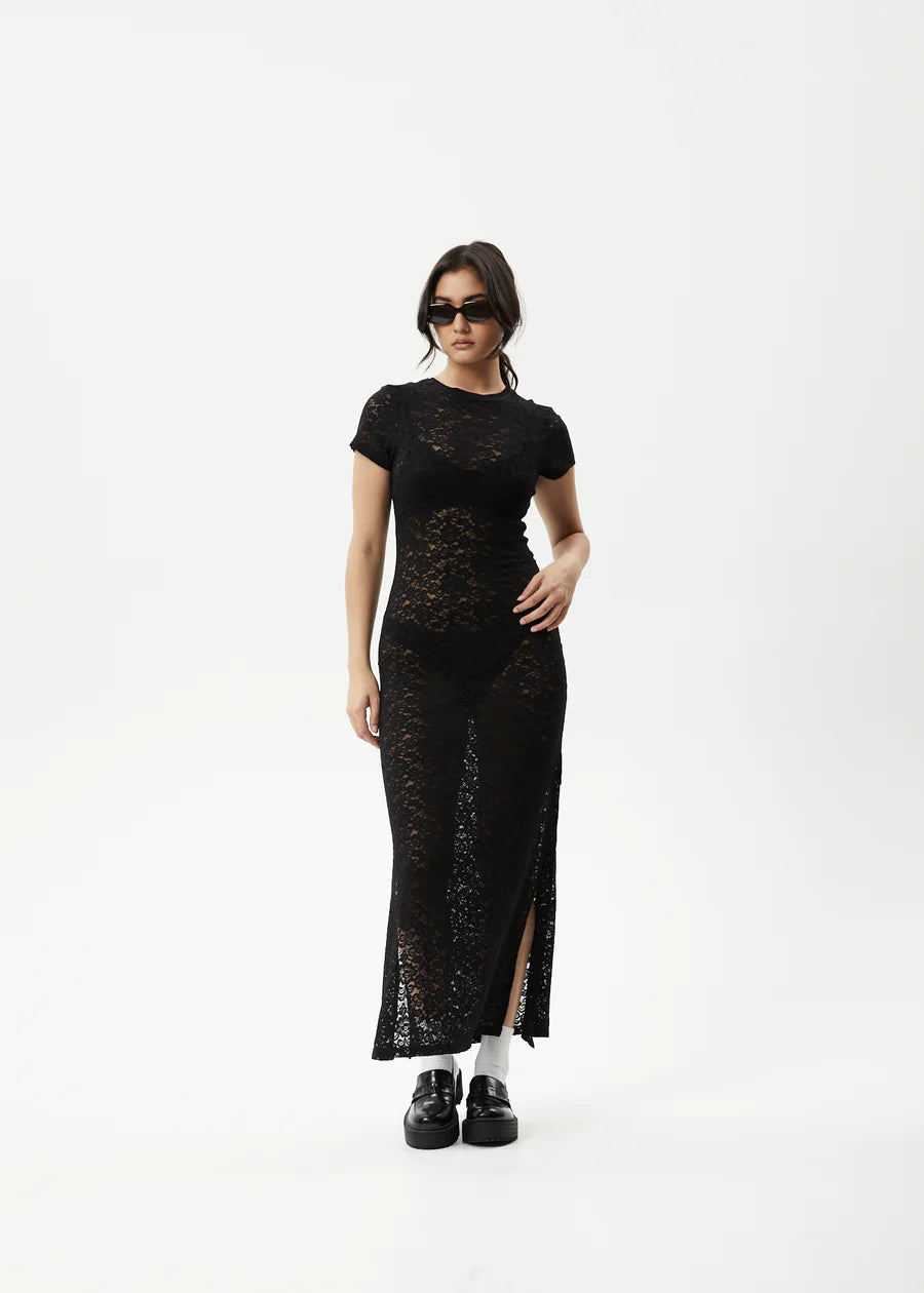 Poet Lace Maxi Dress in Black