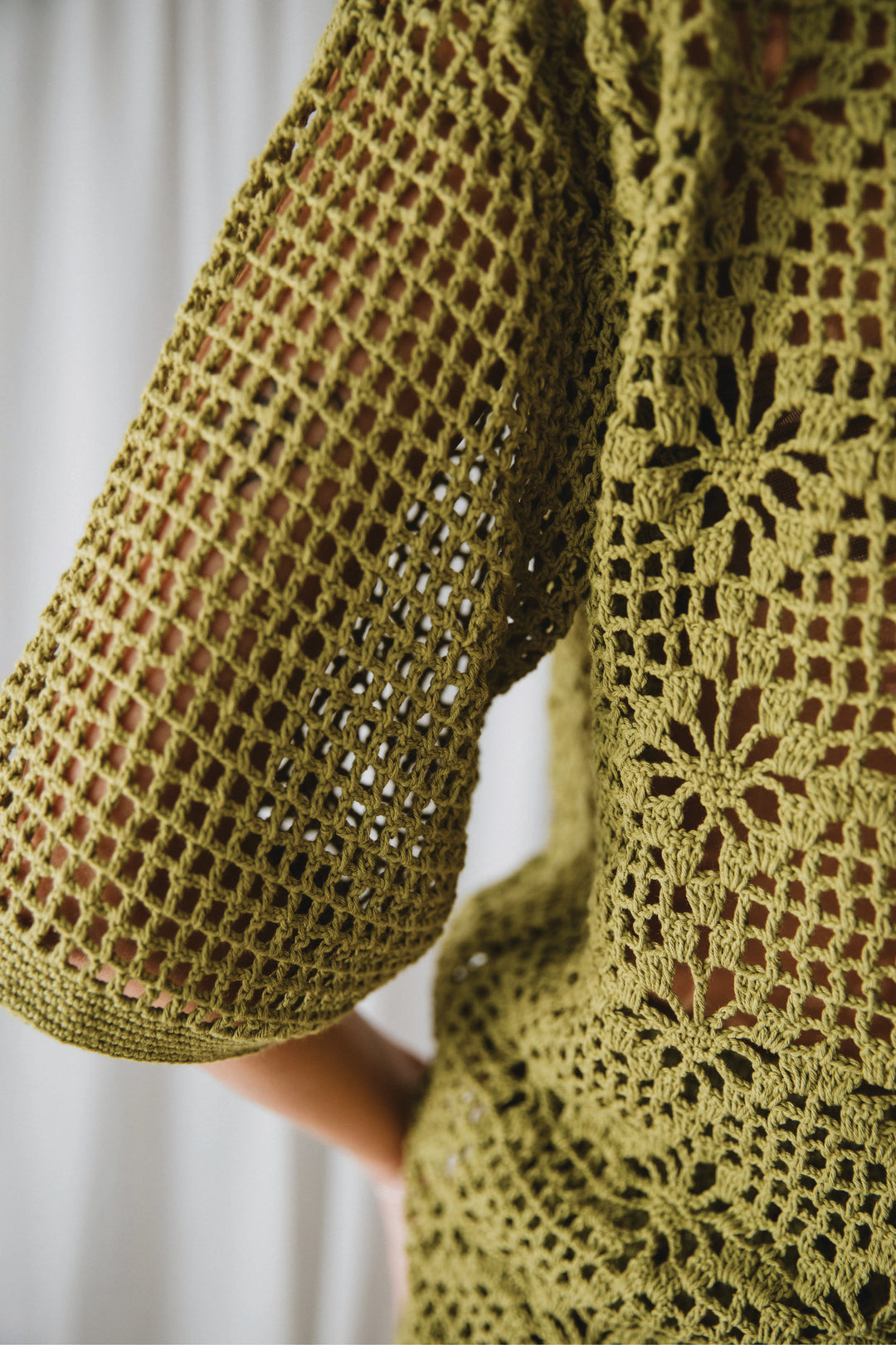 Maggie Crochet Shirt - Olive